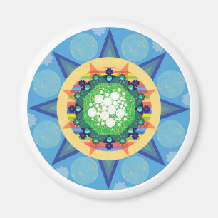 Imán azul de la mandala