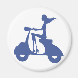 Imán Azul de la vespa del chica