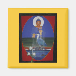 Imán azul del centro del budista de zen de la
