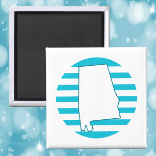 Imán Azul del círculo retro del contorno del estado de 