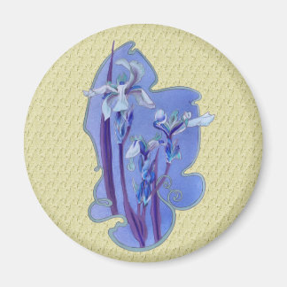 Imán azul del diseño floral del iris