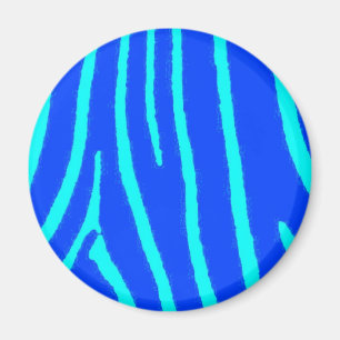 Imán azul del estampado de zebra