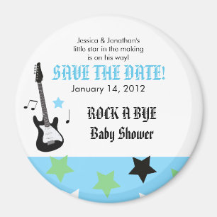 Imán azul del favor de Baby Shower de la ESTRELLA