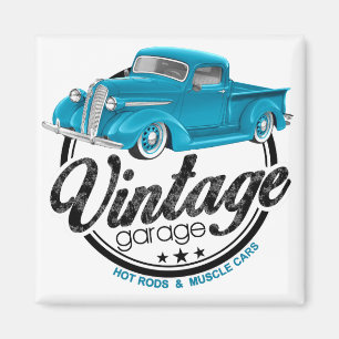 Imán Azul del garaje del vintage