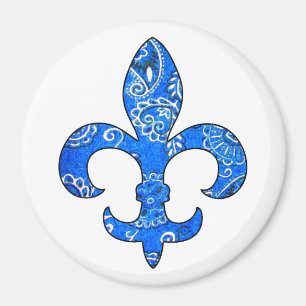 Imán azul del pañuelo de la flor de lis