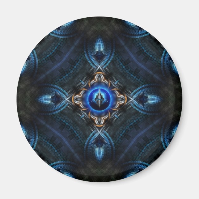 Imán Azul dorado Kaleidoscope (Frente)