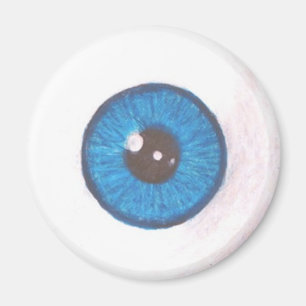 Imán azul espeluznante del globo del ojo