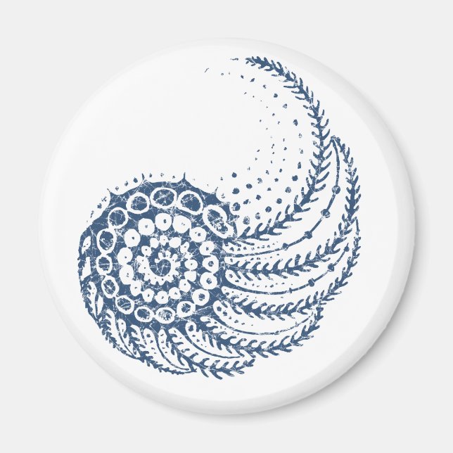 Imán Azul espiral orgánico (Frente)