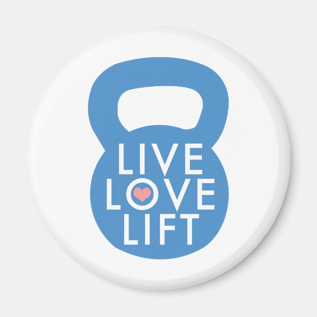 Imán Azul "Live Love Lift" (Frente)