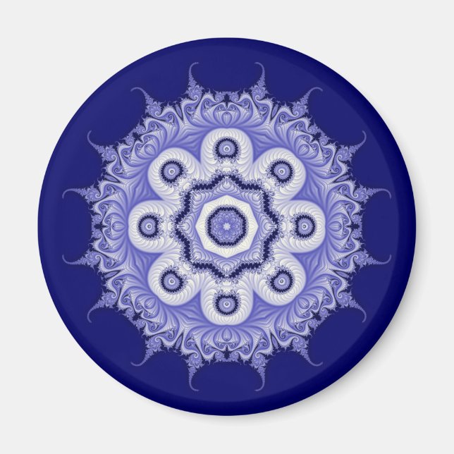 Imán Azul Mandala Fractal 200706072332 (Frente)