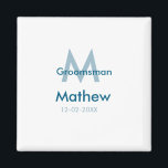 Imán Azul marino nombre del padrino letra fecha masculi<br><div class="desc">diseño</div>