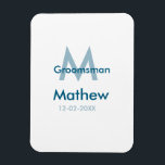 Imán Azul marino nombre del padrino letra fecha masculi<br><div class="desc">diseño</div>