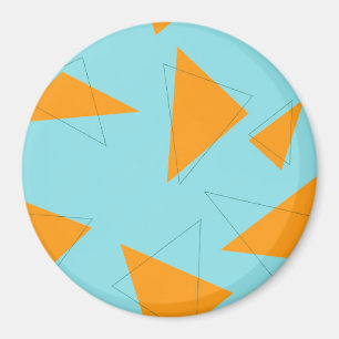 Imán Azul, naranja, fresco, de moda, moderno patrón tri