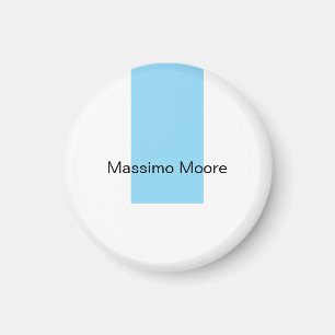 Imán Azul Negro Blanco Liso Elegante Nombre Propio