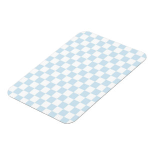 Imán Azul pastel y tablero de ajedrez blanco