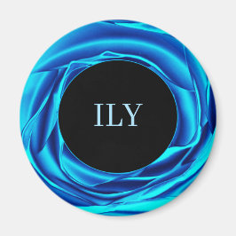 Imán azul Rosa metálico