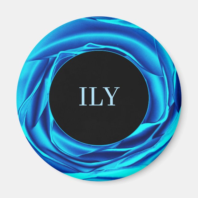 Imán azul Rosa metálico (Frente)