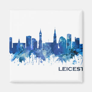 Imán Azul Skyline de Leicester Inglaterra