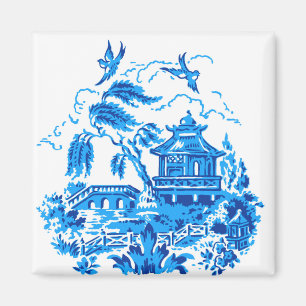 Imán azul v2 del diseño de China del sauce