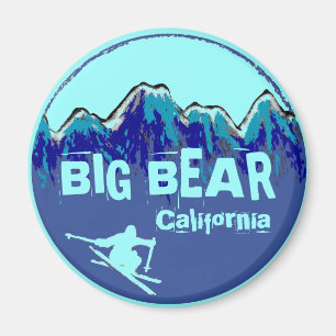 Imán azul verde azulado del esquí de Big Bear
