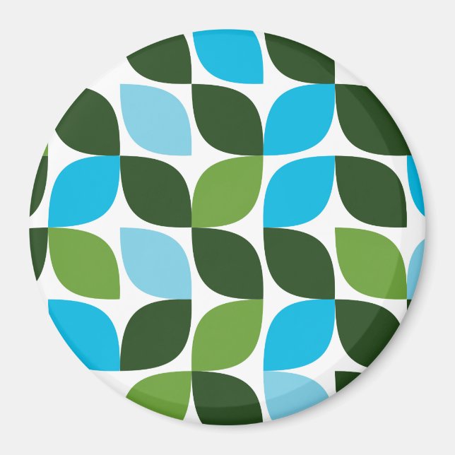 Imán Azul, verde, fresco, moderno y natural abstracto (Frente)