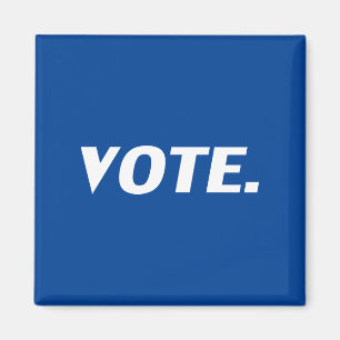 Imán azul "voto", blanco -