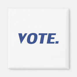 Imán azul "voto", blanco -