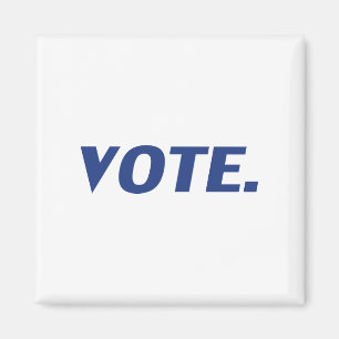 Imán azul "voto", blanco -
