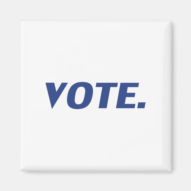 Imán azul "voto", blanco - (Frente)