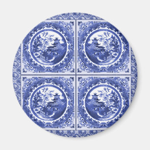 Imán Azul y blanco, diseño del modelo del sauce