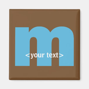 Imán Azul y monograma de Brown - letra M
