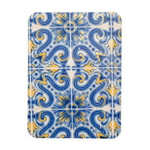 Imán Azulejo azul y amarillo, Portugal