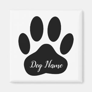 Imán Azulejo Cerámico con Huella de Perro y Nombre Edit