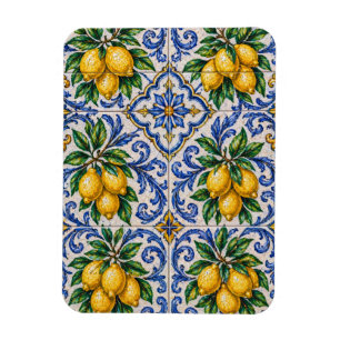 Imán Azulejo de Baldosa de Limón Mediterráneo