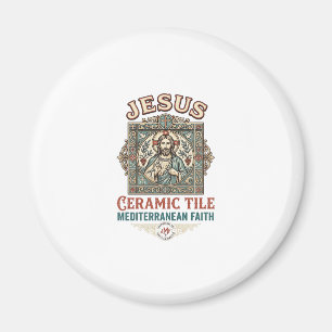 Imán Azulejo Jesús Mediterráneo Fe Jesús Cerámica