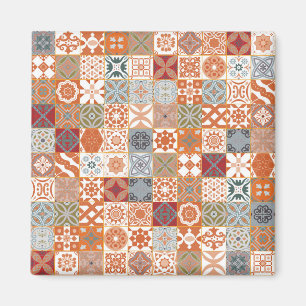 Imán Azulejo marroquí naranja