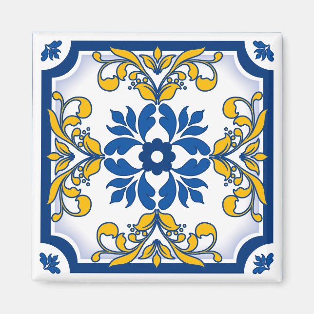 Imán Azulejo portugués azulejo cerámico (Frente)