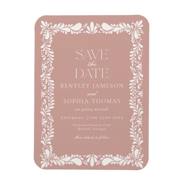 Imán Azulejo Talavera Rosa Fiesta Española Avisa la Fec (Vertical)