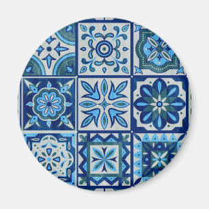 Imán Azulejos Azul Patrón de Portugal