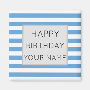 Imán Azulejos De Cerámica De Aniversario Feliz A Rayas