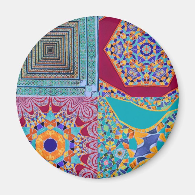 Imán Azulejos geométricos con un giro CG (Frente)