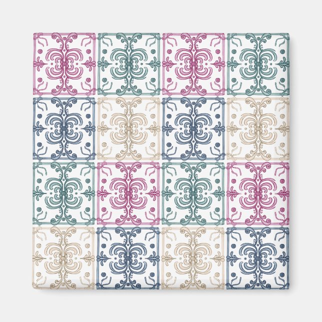 Imán Azulejos multicolores (Frente)