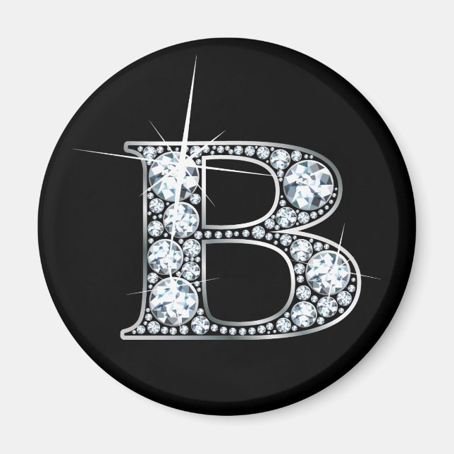 Imán "B" Diamond Bling Magnet (Frente)