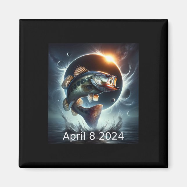 Imán B Eclipse solar de pescado 8 de abril de 2024 (Frente)