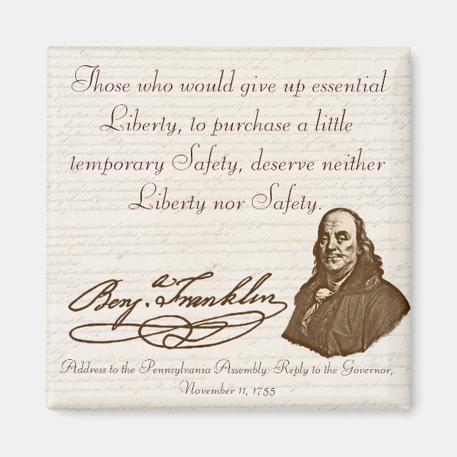 Imán B. Franklin: Libertad y seguridad - Magnet #1 (Frente)