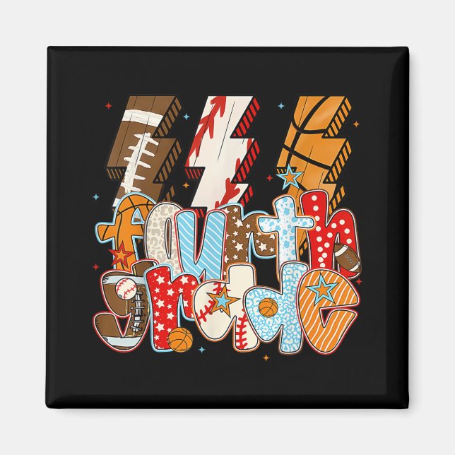 Imán Ba de béisbol de ligerantes de 4º grado para niños (Frente)