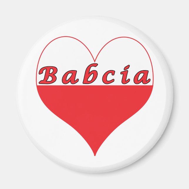 Imán Babcia Corazón Polaco (Frente)