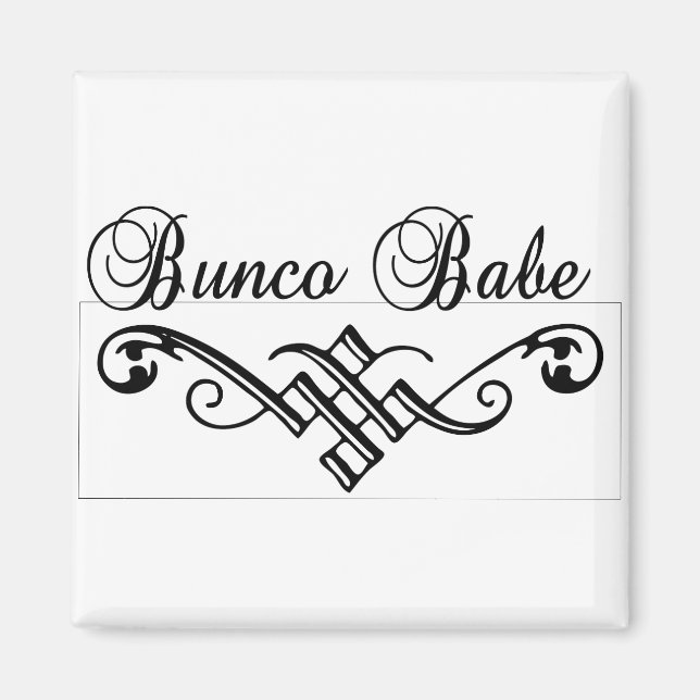 Imán babe de bunco con letras negras (Frente)