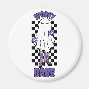 Imán "Babe espantado" Mujer Halloween Fantasma Retro Pú
