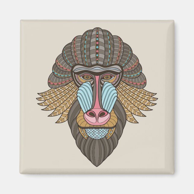 Imán Baboon ilustrado (Frente)